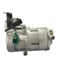 Badass Heavy Duty Electric AC Compressor For Sweet Ride Performance With Slick 110 Millimeter Pulley side view showing configuration and connectors.