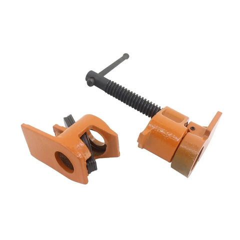 Top Shelf Heavy Duty Adjustable Pipe Clamp For Woodworking Carpentry And Weekend Garage Builds 1/2 3/4 Inch rugged cast steel parts.