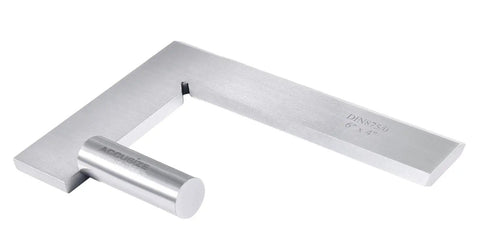 Pro Grade Bevel Edge Machinists Square With 6 Inch Blade And 4 Inch Beam, Grade 0 DIN 875, Hardened Rockwell 55 Steel For Ultra Tight Inside And Outside Angles And Dead Accurate Right Angles