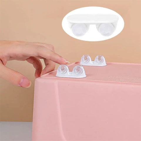 Super Heavy Duty Mini Caster Wheels For Rolling Storage Crates Peel And Stick Swivel Castors 360 Degree Rotation on pink crate.