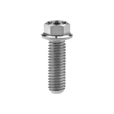 Titanium hex flange head bolt, M8 x 25mm, single bolt