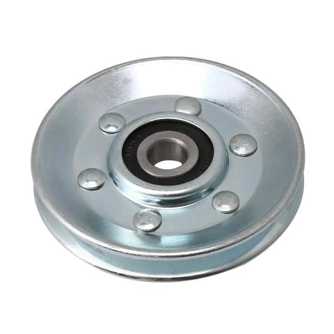 Silver Iron Cable Pulley Wheel 73mm Outer Diameter 10mm Inner Diameter V Shape Groove 6.5mm Width 4.6mm Depth