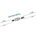 Detail of Heavy Duty Sliding Library Ladder Rail Kit with Black Steel Tubing showing seamless stitching and rail connection.
