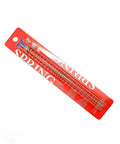 Stainless Steel Compression Spring for AEG Gear Box V2 V3 in packaging, silver finish, heavy duty extension spring for DIY projects.