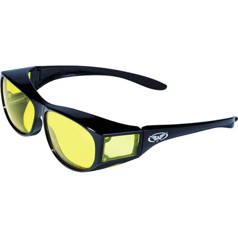Fit Over Glasses Safety Shield 3 Pack With Clear Smoke And Yellow Lenses For Day Night Rain Durable Shatterproof Polycarbonate UV400