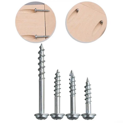 Pocket Hole Screws For Woodworking Pro Grade Set Of 100 38mm No 8 Coarse Thread Self Tapping Case Hardened Steel With Zinc Coating