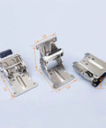 Self Locking Folding Hinges For Tables And Cabinets Silver Super Tough Heavy Duty, showing hinge measurement details.