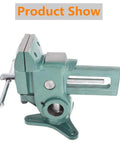 Heavy Duty 3.5 Inch Parrot Vise Multi Angle Swivel Workbench Clamping Tool With Reliable Locking Jaw Grip Rock Solid Flex For Any Serious DIY Workshop Job, green steel bench vise with adjustable jaw.