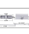 Dimensions of Spring Door Closer With Hold Open And Soft Close, Adjustable Arm, Beefy Aluminum Build, Fits Right And Left Opening Doors