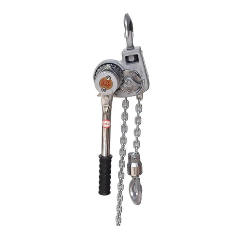Lightweight Aluminum Hand Chain Hoist Plus Manual Cable Tightener For Industrial Lifting Projects With Strong Wire Rope Tension Grip And Easy Lever Block Operation In 0.75T 3M Heavy Duty Setup Now