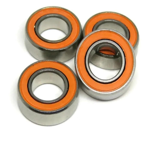 Five ceramic ball bearings, S688, 8x16x5 mm, with orange seals