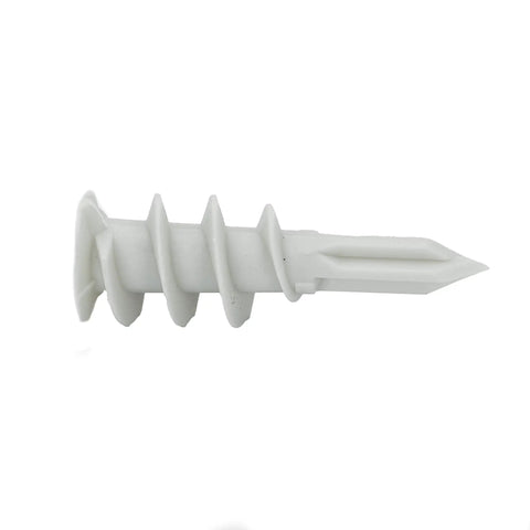 Nylon self-drilling anchor from 100 Pack Nylon Self Drilling Drywall Anchors And Screws Kit No Hole Prep Required For Hollow Walls with deep thread design.