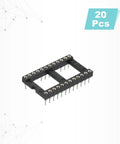 20 Piece DIP IC Socket Adapter Kit with 24 pin round DIP sockets, 15.24mm row pitch, on light background with 20 Pcs text.