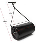 Tow Behind Lawn Roller With 14 By 24 Inch Poly Drum 16 Gallon Water Filled Capacity Easy Turn Tethered Plug Rust Resistant Iron Body