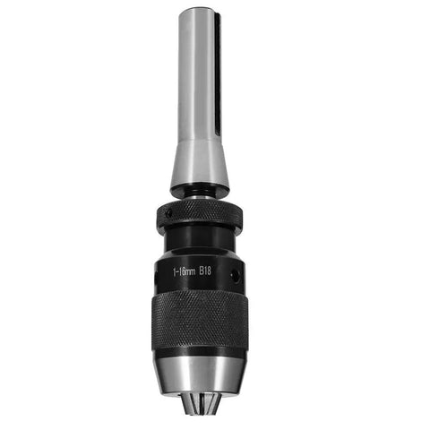 Self Tightening Drill Chuck With R8 Shank For CNC Drills And Lathes Spindle, Keyless Clamp, steel construction, front view