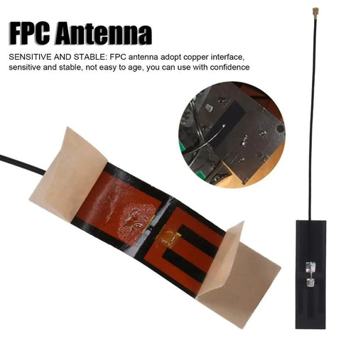 Dual Band FPC Antenna For WiFi 2.4G/5.8GHz, Flexible Antenna With IPEX Connector, Stick On Adhesive Mount Displayed