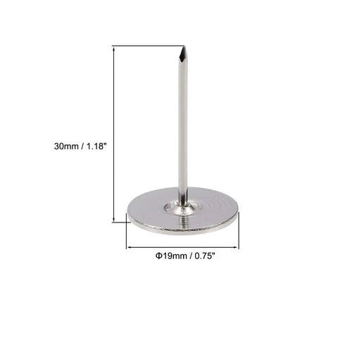Heavy Duty Flat Head Upholstery Nails And Slick Silver Decorative Tacks Measuring 19mm By 30mm, showing size and shape for DIY projects.