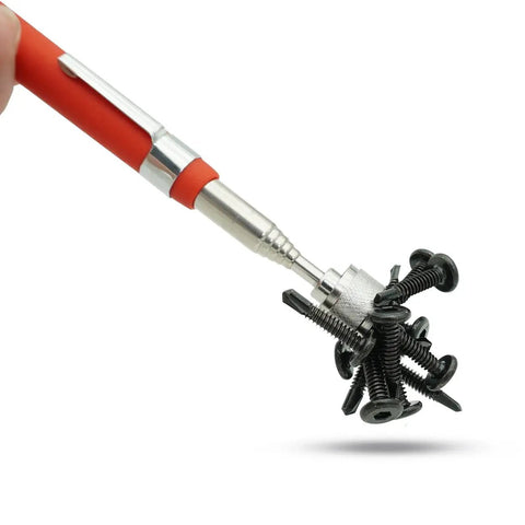 Magnetic Pickup Tool Set Pack Of Two With A Flexible 2 Pound Magnet And A Telescoping 10 Pound Magnet holding nails