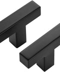 Two 30 Pack Matte Black Square Cabinet Knobs And Pulls 2 Inch Square Bar Handles For Single Hole Kitchen Cabinets