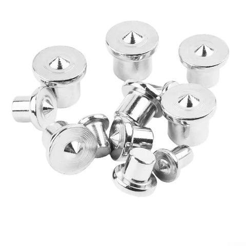 Chrome plated steel center points from 12 Piece Dowel Center Locator Set for Woodworking, 6mm to 12mm pins, precision alignment