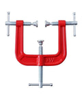 Hardcore Heavy Duty Three Way G Clamp With No Sweat Quick Release Iron Design For Woodworking And Carpenters Delivering Rock Solid Grip For Photography And Auto Repair, red iron, 2.5-inch size.