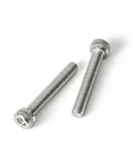 Top Shelf M5 X 25mm 50 Pack Socket Head Cap Screws 304 Stainless Steel Bolts showing two rust-proof fasteners with hex drive.