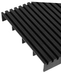 Antistatic Bar Rack Set For PCB Care And Storage shown from above, black durable material, slotted design for circuit boards.