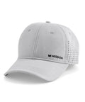 Cooling UPF Vented Performance Hat for Workouts Golf and Running Unisex One Size Cap in Alloy Heather material on white background.