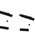 CDHPOWER motorized bike kit components: two black camshaft-like shafts, two steel balls, and two black sleeves.