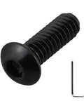 Premium Heavy Duty Size 10-24 Black Button Head Hex Socket Cap Screws 100 Pack Includes 1/8 Inch Allen Wrench Smooth Finish 304 Stainless Steel