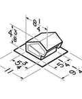 Technical diagram of Steel Roof Vent Cap For 3 Inch And 4 Inch Round Ducts Black Finish For Bathroom Exhaust Fans With Built In Backdraft Damper And Bird Screen Durable Steel Construction