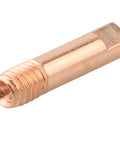 Close-up of brass tip from Brass Gasless MIG Welding Nozzle Tip Kit, 7-Piece Set with 0.6-1.2mm Tips for Flux Core Welders