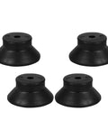 Premium 4 Pcs Black Rubber Shock Absorber Feet Mat For 3D And Desktop Printers With Secure M6 Screws, angled view on white background.