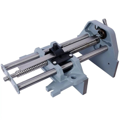 Beefy 9 Inch Woodworking Vise Heavy Duty Cast Iron Bench Vise With Quick Release Lever and Steel Main Screw, side view