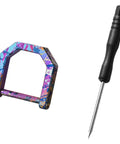 Alloy Mini Keychain Clip With Detachable Tool, colorful alloy frame and black screwdriver detached, for camping gear
