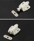 Magnetic Cabinet Door Latch Set for Wardrobe and Cupboard Push to Open Touch Catch No Drilling Needed on black surface