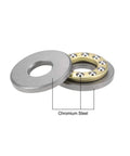 Thrust ball bearings set, chrome steel; gray outer race with brass inner race and steel balls, 8x22x7 mm, 10 pcs