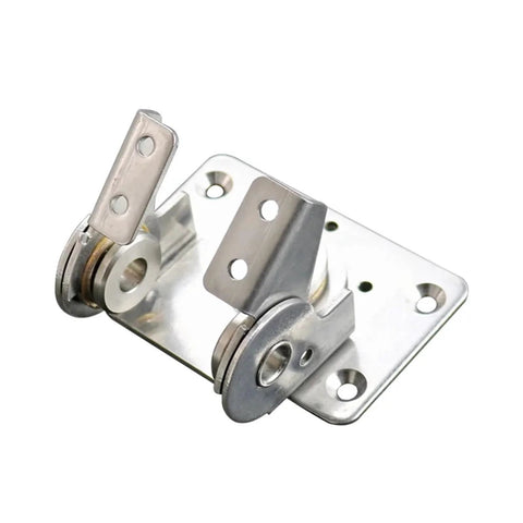 Stainless Steel Dual Axis Torque Hinge For Gate With 360 Degree Rotation Adjustable Damping And Reciprocating Torque Durable Heavy Duty Gate Hardware 1 Piece No Screws Included showing front view with mounting holes