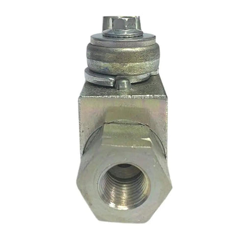 Front view of German Made Beefy Heavy Duty High Pressure Carbon Steel Ball Valve With Three Eighths Inch NPT Female Threads