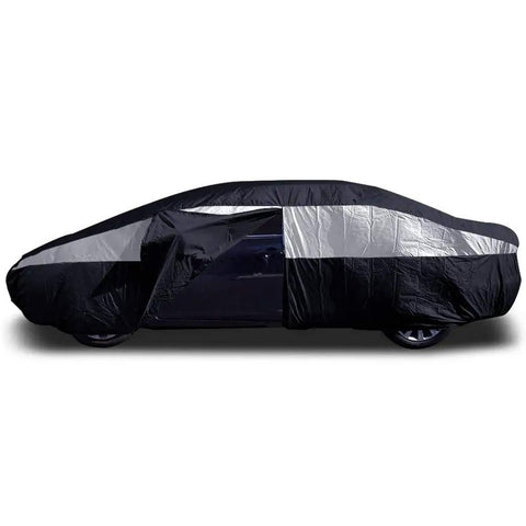 Heavy Duty Waterproof Sedan Car Cover 186 To 202 Inches With Driver Side Zipper UV Protection 210T Polyester Layer