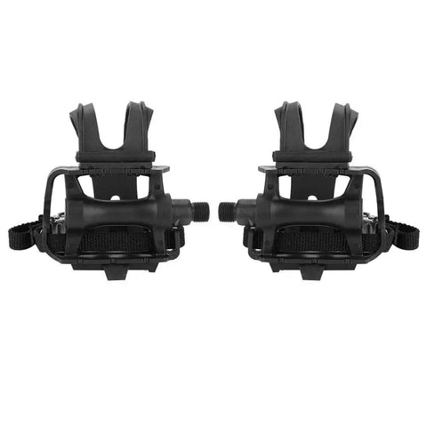 Durable Nylon Bicycle Pedals With Integrated Toe Clips And Straps For Spin Bikes And Kids Bikes Training Pedals With Non Slip Cages And Adjustable Straps One Pair