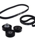 Gangster Tough Engine Timing Belt Tensioner Pulley Kit For BMW E46 E39 E38 X5 Z3 Fits Part 11281437475 And 11281706545 mounted belt and pulleys