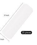 Top Notch 20 Pack White Mini Horizontal Blind Repair Tabs, one inch slat replacement kit, 3.1x1 inch size, 20 adhesive pieces.