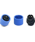 Top Notch 30 Amp M19 2 Plus 3 E Bike Power Connector And Male Female Charging Adapter For Lithium Battery Electric Vehicle Plug Socket With Sweet Reliable Heavy Duty Build blue and black connectors
