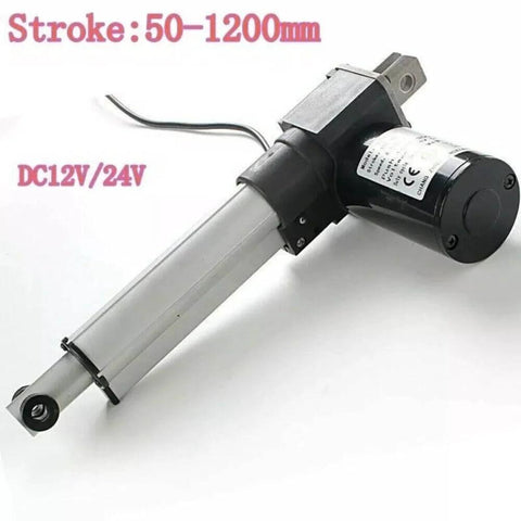 Rugged Heavy Duty Electric Linear Actuator With 50 To 1200mm Stroke DC12V Or DC24V Motors on white background