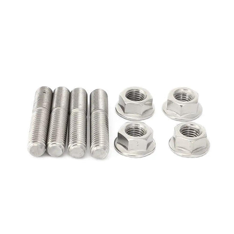 Bolt On Exhaust Studs And Chrome Flanged Nuts Kit For Harley Big Twin 1984-2015 And Sportster XL 1986-2015 Replaces OEM 16715-83