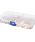 300Pcs M3 Brass Hex Column Standoff Spacer Nut Assortment Kit For Electronics Projects DIY Mounting Hardware With Brass And Stainless Options Versatile Mounting Hardware For PCBs And Panels, in organizer case