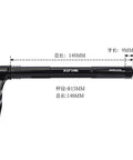 Beefy M15x148 Quick Release Thru Axle, 148mm, Aluminum Body, Side View with Dimensions for MTB and Road Bikes