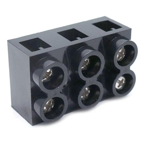 Dual Row 3 Position Screw Terminal Block Kit 500V 60A Electrical Barrier Strip 2 Pack Brass Screw ABS Housing