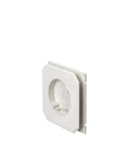 Siding Mounting Block 8141F One Piece, White Outdoor Electrical Box, Paintable Textured Surface, Built In 6.8 Cu In Box, UV Rated Plastic, NM Cable Connector Included, No Loose Parts mounted on siding